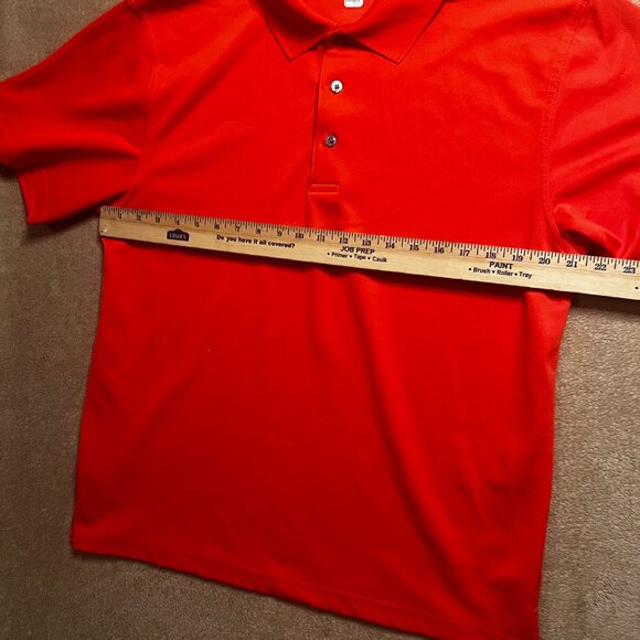 PGA Tour Men Large Coral Airflux 3 Button Collar Short Sleeve Active Golf‎ Polo - Picture 5 of 6